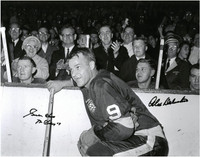 Gordie Howe and Alex Delvecchio Autographed 11x14 Photo #1 - Howe's 545th NHL Goal