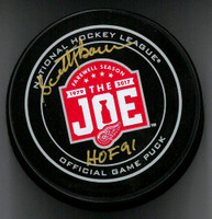 Scotty Bowman Autographed Farewell to the Joe Official Game Puck w/ HOF 91
