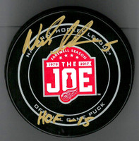 Nicklas Lidstrom Autographed Farewell to the Joe Official Game Puck w/ HOF 15