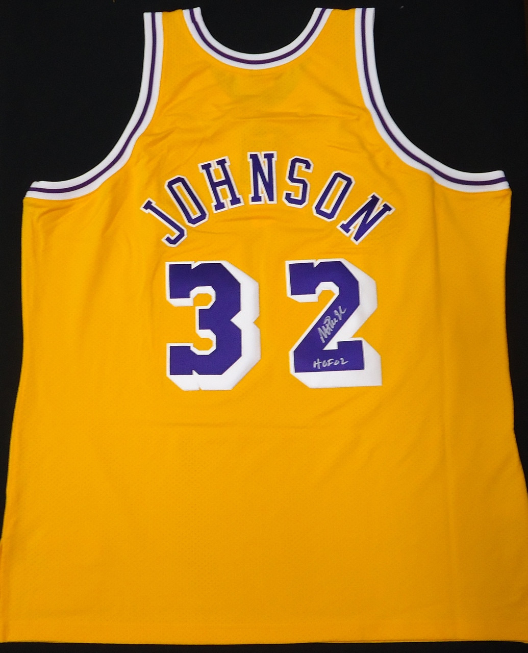 Magic Johnson Autographed La Lakers Mitchell Ness Authentic Jersey Detroit City Sports