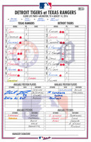 Michael Fulmer Game Used First Complete Game Shutout Line Up Card - Autographed and Inscribed
