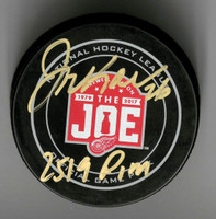 Joe Kocur Autographed Farewell to the Joe Official Game Puck Inscribed "2519 PIM"