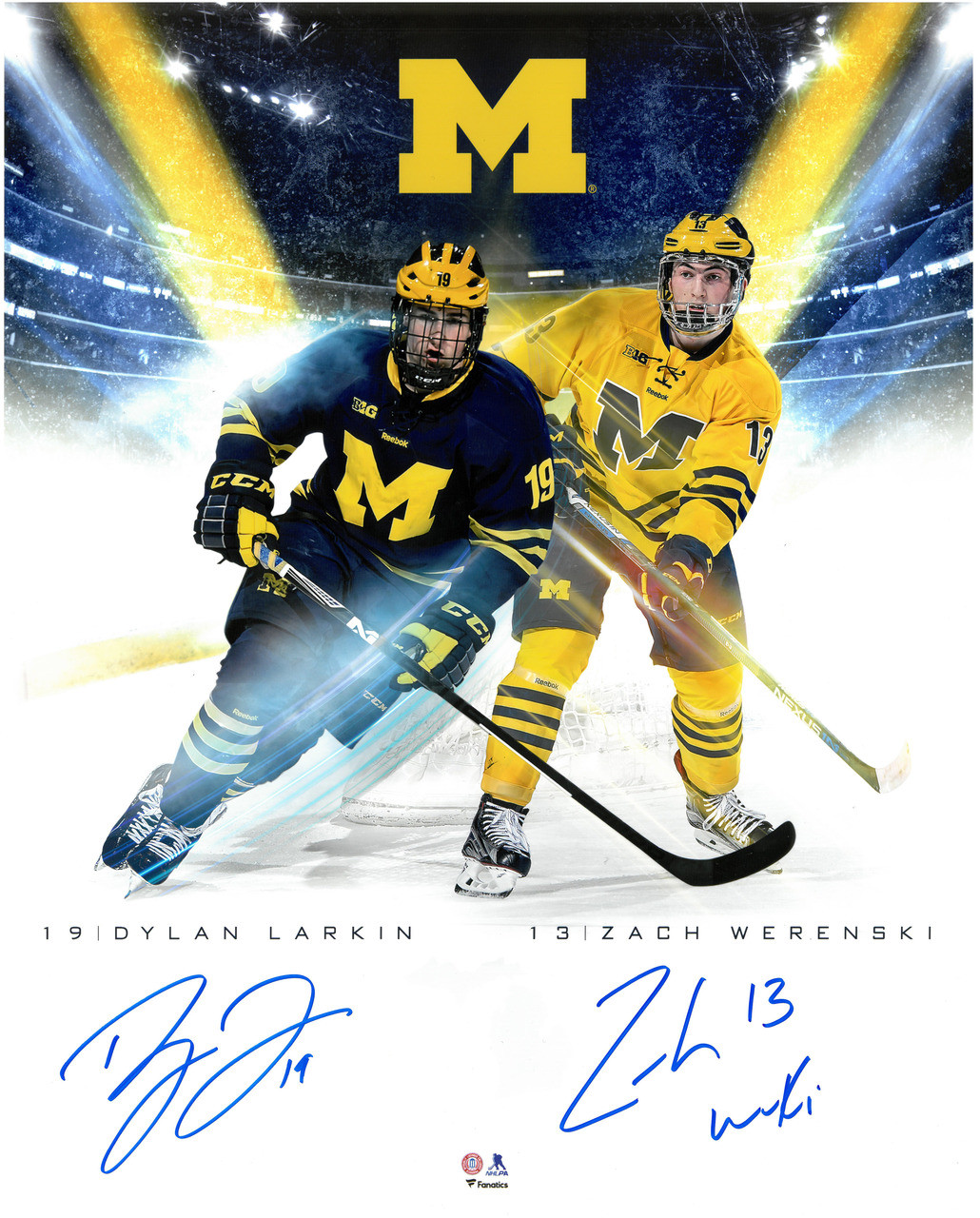 Dylan Larkin Signed Autographed Michigan Wolverines Hockey Jersey