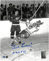 Ted Lindsay Autographed Detroit Red Wings 8x10 Photo #8 with HOF Inscription