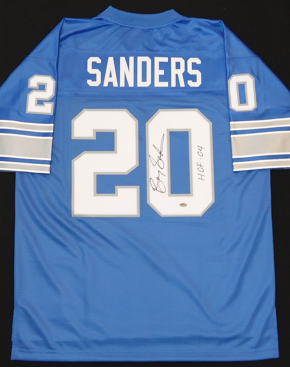 Barry Sanders Autographed Detroit Lions Jersey - Blue Pro Line Inscribed  'HOF 04' - Detroit City Sports