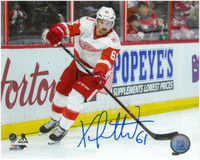 Xavier Ouellet Autographed Detroit Red Wings 8x10 Photo #3 - Road Action