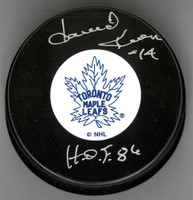 Dave Keon Autographed Vintage Toronto Maple Leafs Puck Inscribed With "HOF  86"
