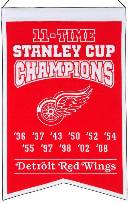 Detroit Red Wings 11-Time Stanley Cup Champions Wool Banner - Detroit City  Sports