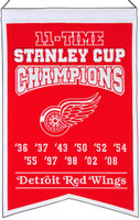Detroit Red Wings 11-Time Stanley Cup Champions Wool Banner