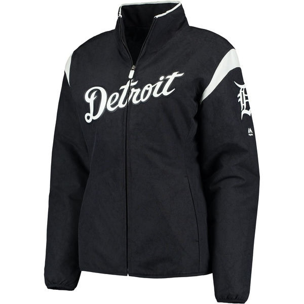 Detroit Tigers Women's Majestic Home Therma Base Thermal Full-Zip