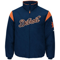 Detroit Tigers Women's Majestic Road Therma Base Thermal Full-Zip Jacket