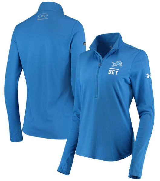 Detroit Lions Women's Under Armour Blue Combine 1/4 Zip Long Sleeve -  Detroit City Sports