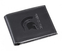 Michigan State University My Evergreen Black BiFold Leather Wallet