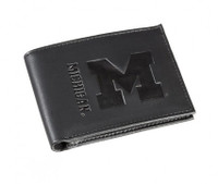 University of Michigan My Evergreen Black BiFold Leather Wallet