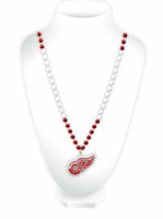 Detroit Red Wings Rico Industries Mardi Gras Beads with Medallion Necklace