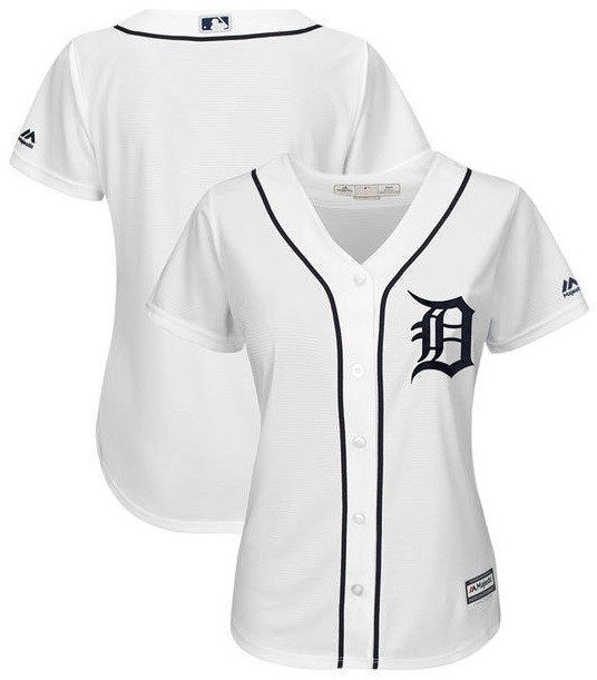 Detroit Tigers Women's Majestic Home Cool Base Jersey - White - Detroit  City Sports