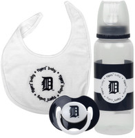 Detroit Tigers Infant 3-Piece Pacifier, Bib & Bottle Gift Set