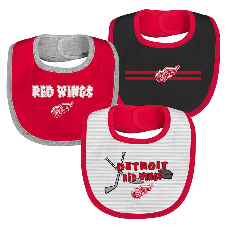 Detroit Red Wings Outerstuff Newborn 3 Piece Bib Set Detroit City Sports