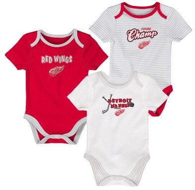Detroit Red Wings Newborn Nhl Baby Apparel 3 Piece Creeper Set Detroit City Sports