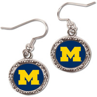 University of Michigan Wincraft Dangle Circle Earrings