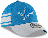 Detroit Lions Men's New Era Blue/Gray 2018 NFL Sideline Home Official 39THIRTY Flex Hat