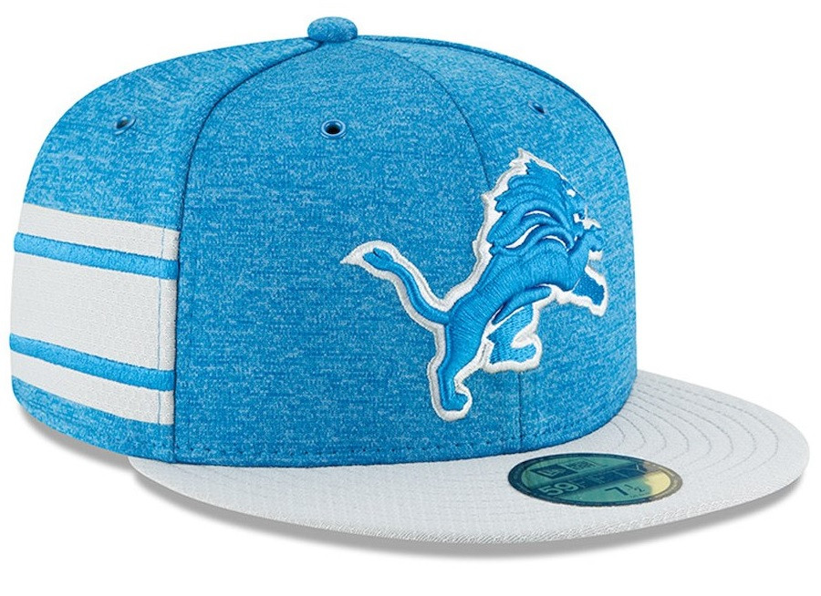 Detroit Lions Men's New Era Blue/Grey 2018 NFL Sideline Home Official  59FIFTY Fitted Hat - Detroit City Sports