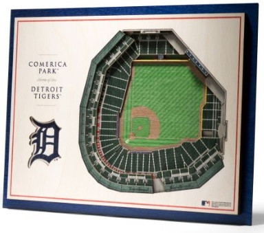 Detroit Tigers Youthefan 5 Layer Stadiumview 3d Wall Art Comerica Park Detroit City Sports