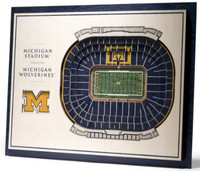 University Of Michigan Youthefan 25 Layer Stadiumview 3d Wall Art The Big House Detroit City Sports