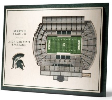Michigan State University Youthefan 5 Layer Stadiumview 3d Wall Art Spartan Stadium Detroit City Sports