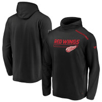 Detroit Red Wings Men's Fanatics Black Authentic Pro Rinkside Transitional Pullover Hoodie