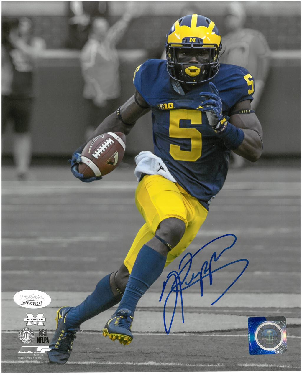 JABRILL PEPPERS SIGNED MICHIGAN WOLVERINES 8x10 PHOTO BROWN JUG BECKETT COA 
