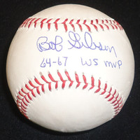 Bob Gibson Autographed Baseball - Official Major League Ball inscribed "64-67 WS MVP"