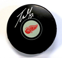 Taro Hirose Autographed Detroit Red Wings Souvenir Puck