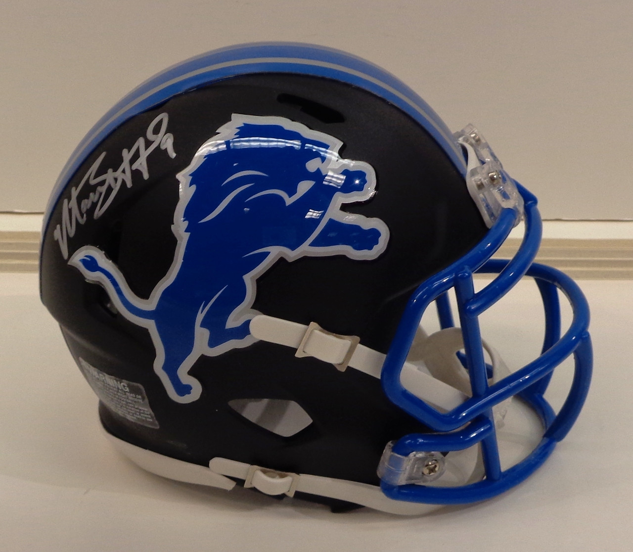 Matthew Stafford Detroit Lions Flat Black Mini Helmet Detroit