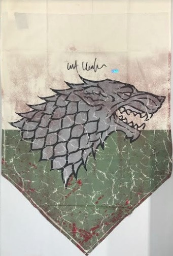 Kit Harington Autographed Game Of Thrones 28 42 Banner Battle Worn Battle Of The Bastards