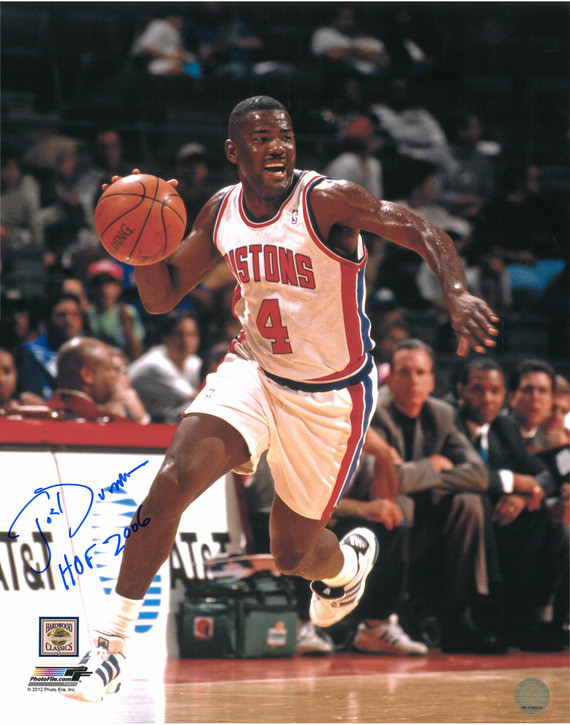 Joe Dumars Autographed Detroit Pistons 16x20 Photo #3 - Dribbling