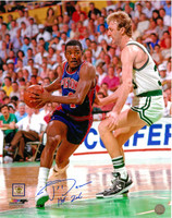 Joe Dumars Autographed Detroit Pistons 16x20 Photo #1 - with Larry Bird (HOF 2006 Inscription)