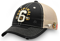 Original Six Men's NHL Fanatics Black/Tan Original Six Trucker Hat