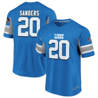 Detroit Lions Men's NFL Pro Line by Fanatics Barry Sanders Blue Hall of Fame Hashmark Retired Player Name & Number V-Neck Top