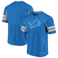 Detroit Lions Men's NFL Pro Line by Fanatics Branded Iconic Hashmark V-Neck T-Shirt - Blue