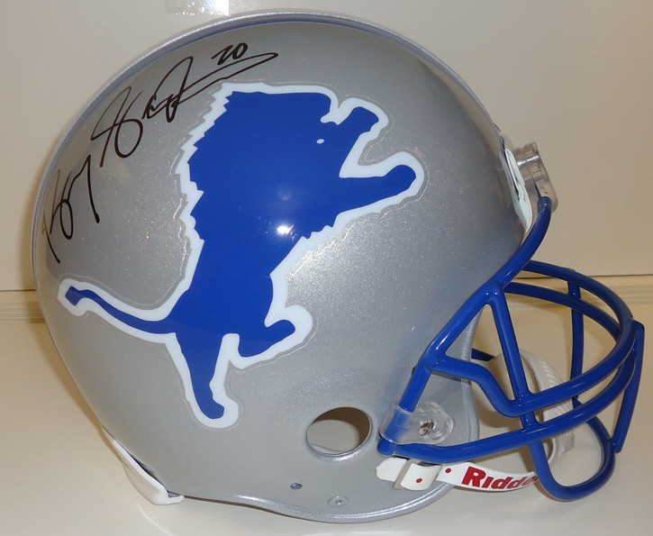 barry sanders signed helmet