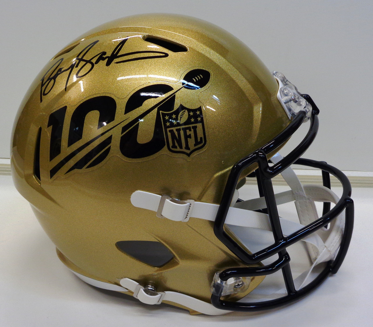 barry sanders signed helmet