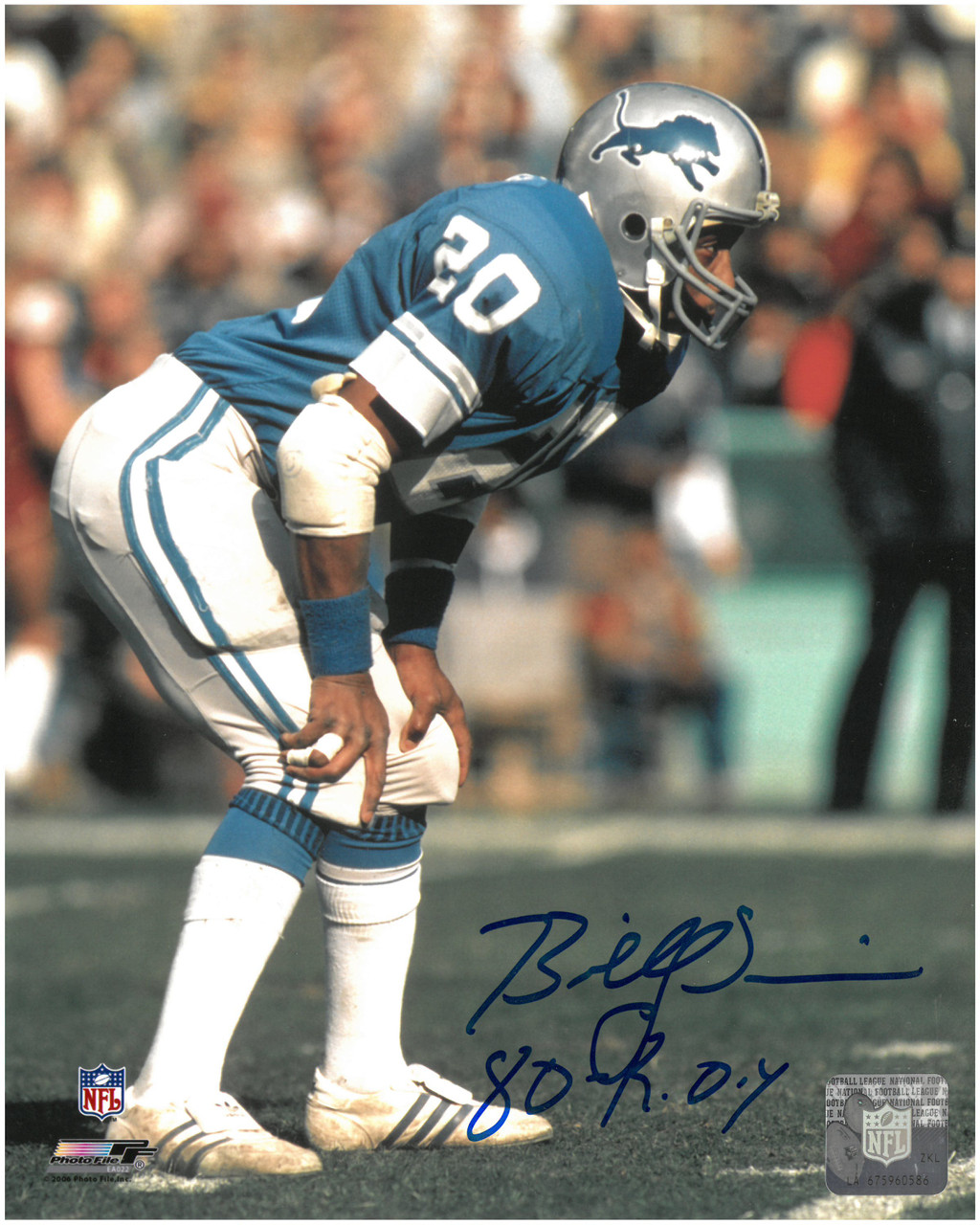 Billy Sims Autographed Detroit Lions 8x10 Photo #2 w/ 