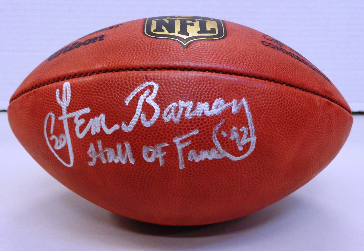 Lem Barney Autographed Official Nfl The Duke Football W Hall