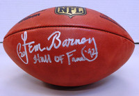 Lem Barney Autographed Official NFL "The Duke" Football w/ "Hall of Fame 92"