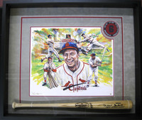 Stan Musial Framed Giclee & Autographed Game Model Bat