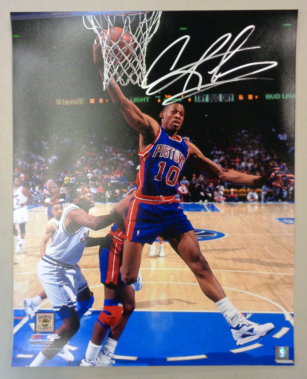 Fanatics Authentic Certified Framed Dennis Rodman Detroit Pistons Autographed 16 x 20 Dunking Photograph 