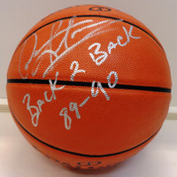 Dennis Rodman Autographed Indoor/Outdoor Basketball w/"Back 2 Back, 89-90 Champs" Inscription