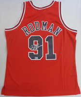 Dennis Rodman Autographed Mitchell & Ness Chicago Bulls Red 1997-98 Jersey