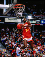 Dominique Wilkins Autographed Atlanta Hawks 16x20 Photo #3 - High Above The Rim